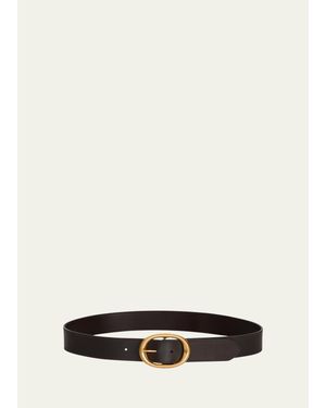 Twp Wide Leather Belt - White