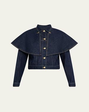 Ulla Johnson The Agata Denim Cape Jacket - Blue