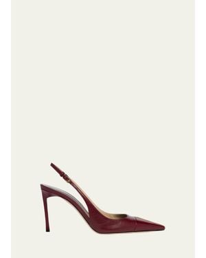 Tom Ford 85Mm Shiny Kid Leather Slingback Pumps - Pink