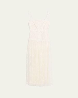 Kobi Halperin Ana Sleeveless Square-Neck Lace Maxi Dress - Natural