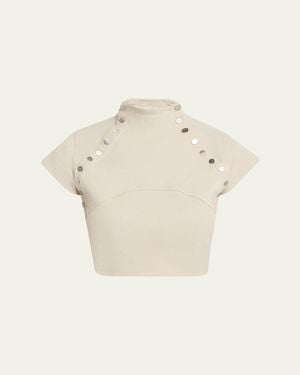 Jane Wade Snap Down Crop Top - Natural