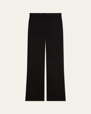 Theory Slim-Straight Satin Pants - Black