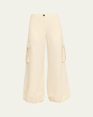 Toccin James Wide-Leg Cargo Pants - Natural
