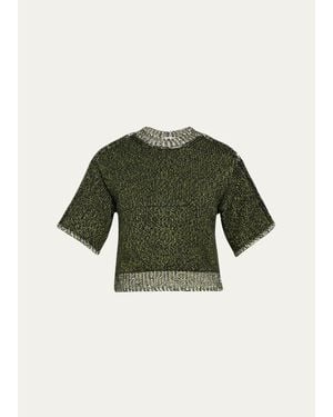 AISLING CAMPS Mouline Knit Short-Sleeve Perfect T-Shirt - Green