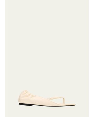 Jacquemus Les Infradit Leather Thong Sandals - Natural