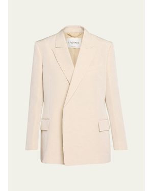 FFORME Winslow Double-Breasted Linen Jacket - Natural