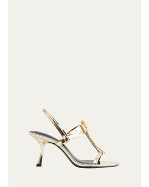 Jonathan Simkhai 75Mm Lula Dragonfly Metallic Leather Sandals - Natural