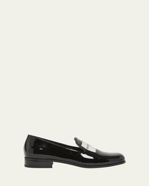 Givenchy Patent Leather Tuxedo Loafers - White