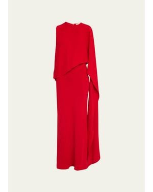 Heirlome Clementine Sleeveless Asymmetric Drape Maxi Dress - Red