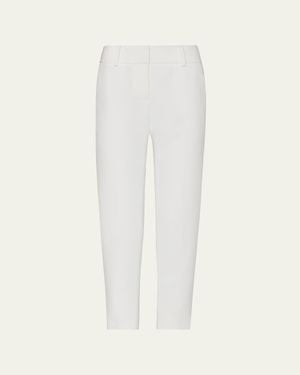 MILLY Nicola Cropped Slim Cady Pants - White