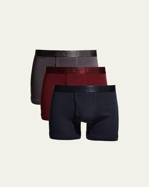2xist 3-Pack Pima Cotton Boxer Briefs - Blue