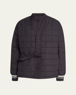 Mordecai Quilted Nylon Kimono Jacket - Blue