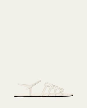 Loewe X Paula's Ibiza Petal Anagram Leather Ankle-Strap Sandals - Natural