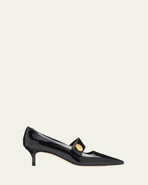 Manolo Blahnik 50Mm Dorian Patent Leather Mary Jane Pumps - White