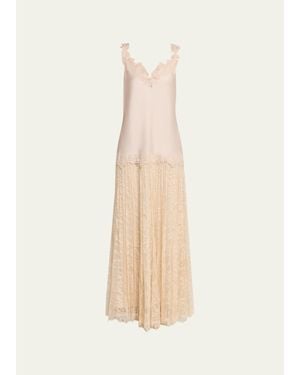 Kobi Halperin Grazia Sleeveless Mixed Media Maxi Dress - Natural