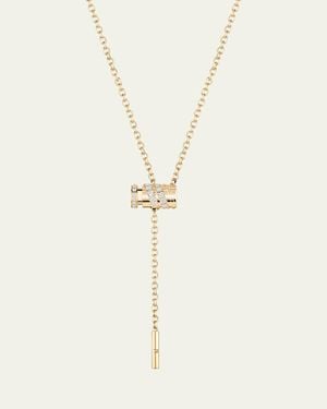 Nouvel Heritage 18K Pave Mini Latch Necklace - White