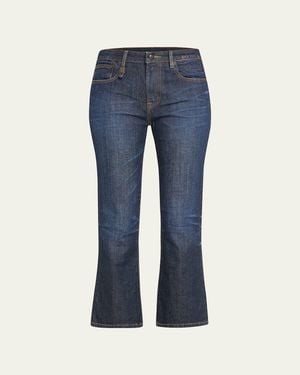 R13 Mid-Rise Straight Kick Ankle Jeans - Blue