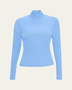 Veronica Beard Wyeth Ribbed Turtleneck Top - Red