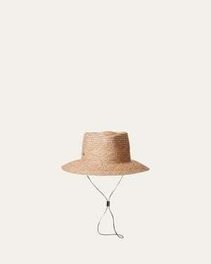 Inverni Straw Drawcord Bucket Hat - Natural