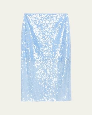 Veronica Beard Allora Sequined Midi Skirt - Blue