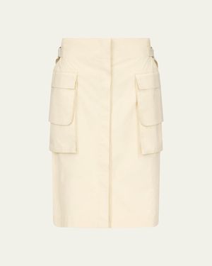 OSSOU Glen Knee-Length Cargo Skirt - Natural