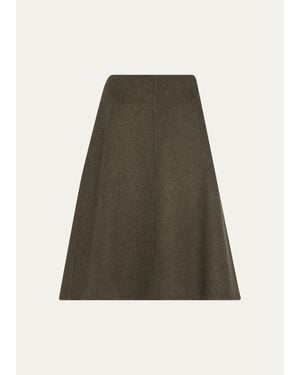 Vince Splittable Wool Knee-Length Skirt - Green