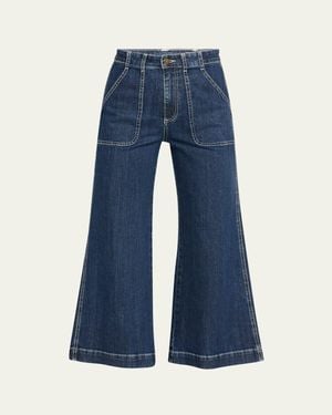 Ramy Brook Theodora Cropped Wide-Leg Jeans - Blue