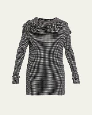 Junya Watanabe Polka-Dot Jersey Long-Sleeve T-Shirt - Gray