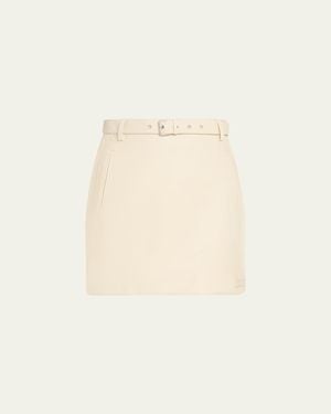 Marni Side Stripe Leather Mini Skirt - Natural