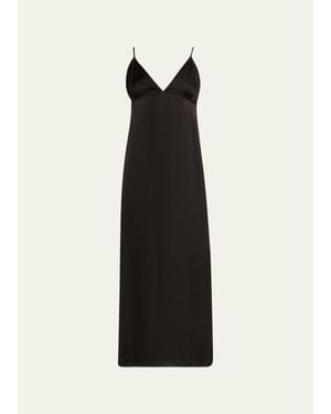 Nackiyé Lily Empire-Waist Midi Slip Dress - Black