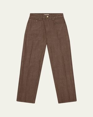 OSSOU Drift High-Rise Ankle Jeans - Brown