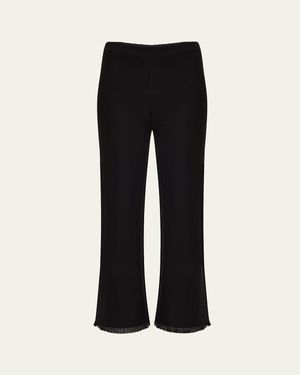 Kobi Halperin Bowen Fringe-Hem Pique Pants - Black