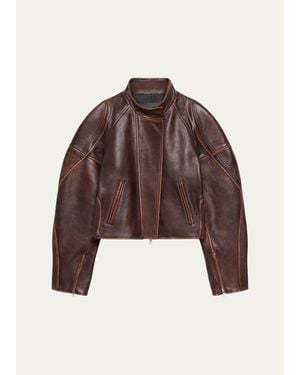 Helmut Lang Leather Jacket - Brown