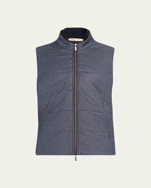 Baldassari Arena Vest With Knit Inserts - Blue