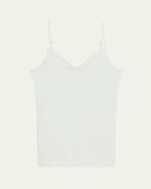 Hanro Seamless Cotton V-Neck Camisole - Natural