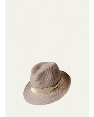 Inverni Small-Brim Woven Hemp Panama Hat - Natural