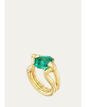 UNIFORM OBJECT 18K & Emerald Ring - White