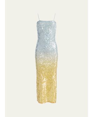 Alice + Olivia Fifi Sequined Midi Dress - Blue