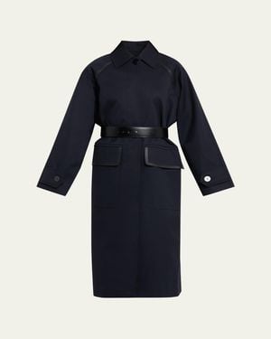 Nackiyé Discrete Single-Breasted Trench Coat - Blue