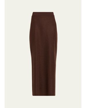Jonathan Simkhai Nicky Knit Midi Skirt - Brown