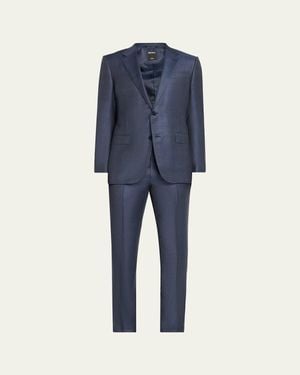 ZEGNA Ticweave Wool Single-Breasted Sport Coat - Blue