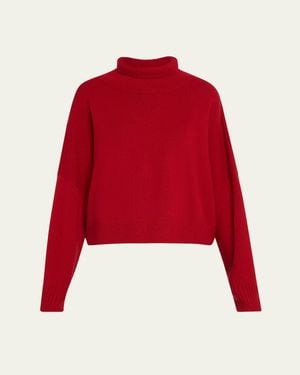 Loulou de Saison Luke Turtleneck Wool-Cashmere Sweater - Red