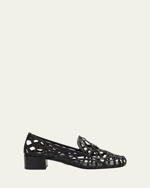 Prada Modellerie Napa Leather Cutout Pumps - Black