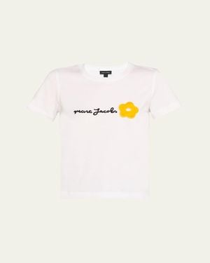 Marc Jacobs Logo Flower Applique T-Shirt - White