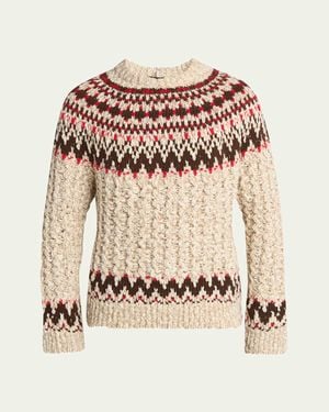 Moncler Fair Isle Wool Sweater - Natural