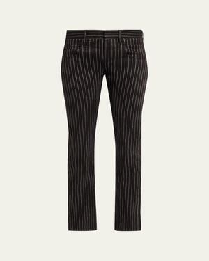 R13 Boy Straight Tailored Stripe Pants - Black