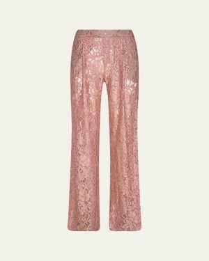 L'Agence Tavia Floral Lace Pants - Pink