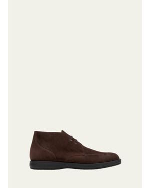 Brioni Journey Suede Desert Boots - Brown