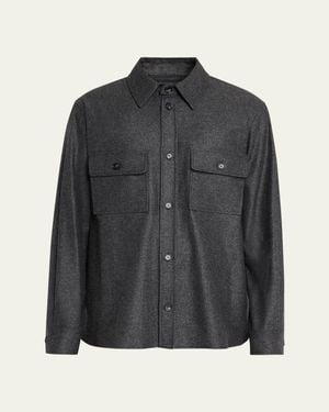 Loro Piana Jim Virgin Wool And Cashmere Overshirt - Black