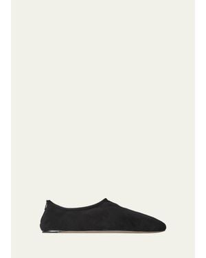 The Row Stellene Suede Slippers - White